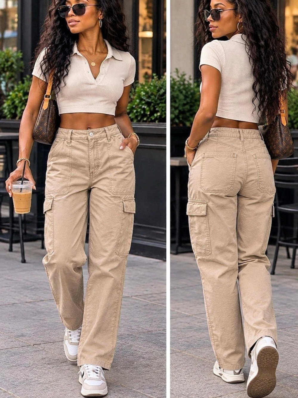 White Fox Cargo Pants in Brown NWT